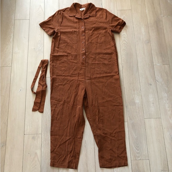 Tradlands Finn Linen Tencel Jumpsuit in Clay Size M - Picture 2 of 12